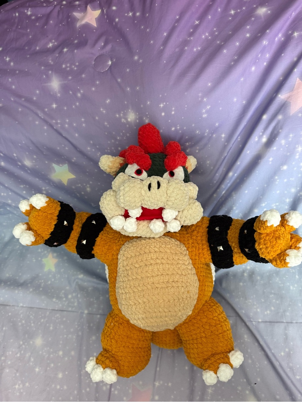 Handmade crochet super Mario bowser plush